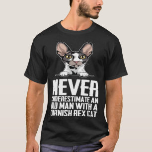 Never underestimate an old man with a cornish rex T-Shirt