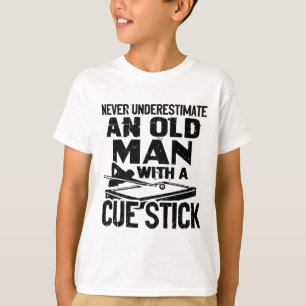 Never Underestimate An Old Man With A Cue Stick Bi T-Shirt