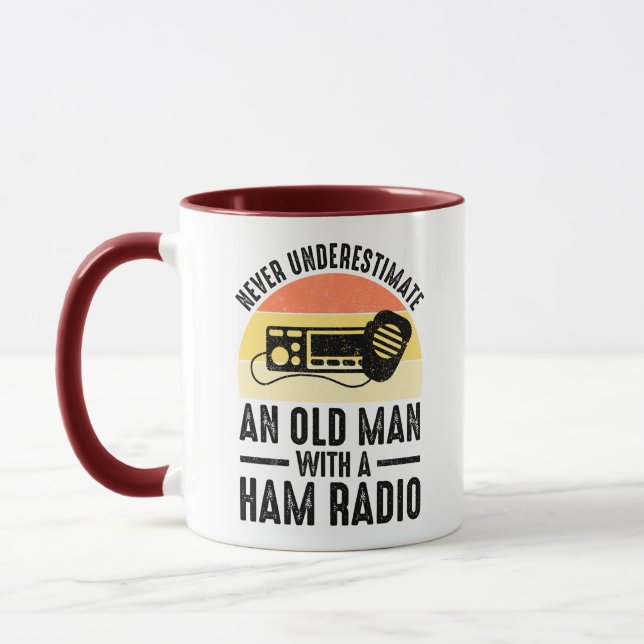Never Underestimate An Old Man With A Ham Radio Mug (Left)