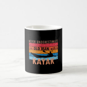Never underestimate an old man with a Kayak Coffee Mug