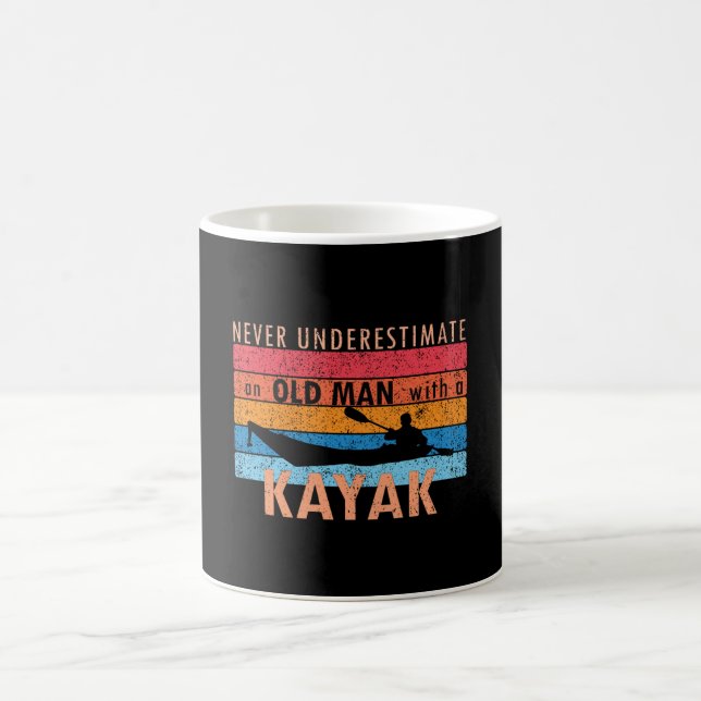 Never underestimate an old man with a Kayak Coffee Mug (Center)
