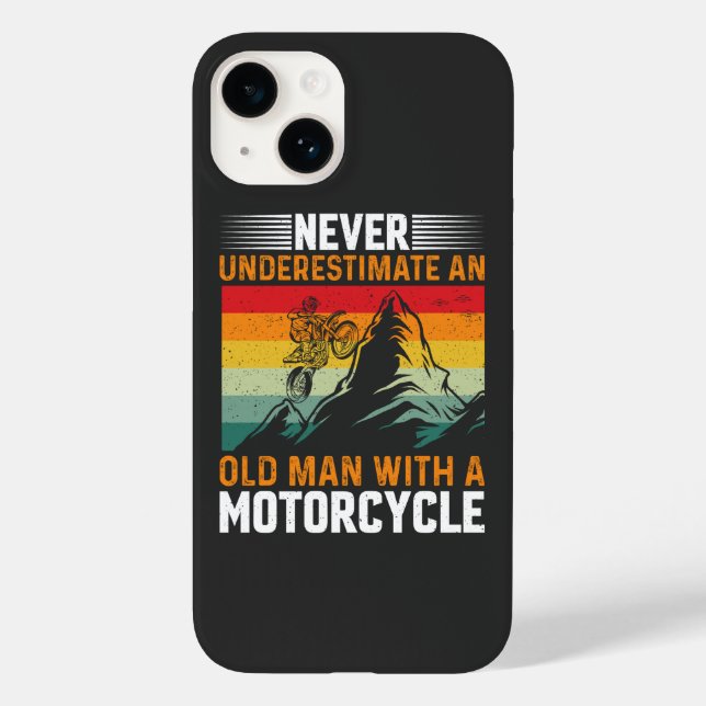 Never Underestimate An Old Man With A Motorcycle Case-Mate iPhone Case (Back)