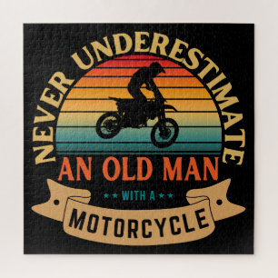 Never underestimate an old man with a motorcycle jigsaw puzzle