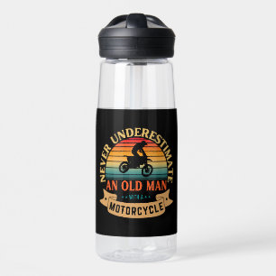 Never underestimate an old man with a motorcycle water bottle