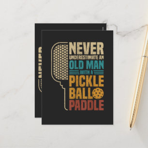  Never Underestimate an Old Man with A Pickleball  Holiday Postcard