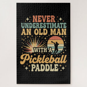 Never-Underestimate An Old Man With A Pickleball Jigsaw Puzzle