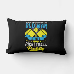 Never Underestimate An Old Man With a Pickleball P Lumbar Pillow