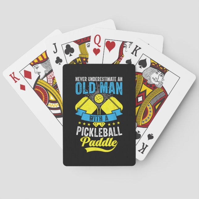 Never Underestimate An Old Man With a Pickleball Playing Cards (Back)