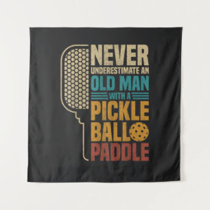  Never Underestimate an Old Man with A Pickleball  Tapestry