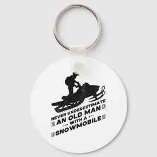 Never Underestimate An Old Man With A Snowmobile Keychain