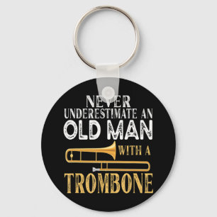 Never Underestimate An Old Man With A Trumpet Prem Keychain