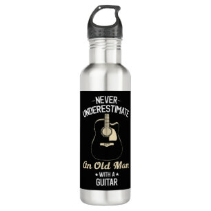 Never Underestimate an Old Man with Acoustic Guita 710 Ml Water Bottle
