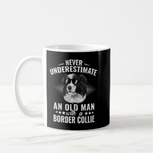 Never Underestimate An Old Man with Border Collie  Coffee Mug