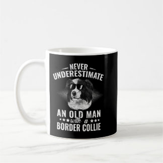 Never Underestimate An Old Man with Border Collie  Coffee Mug