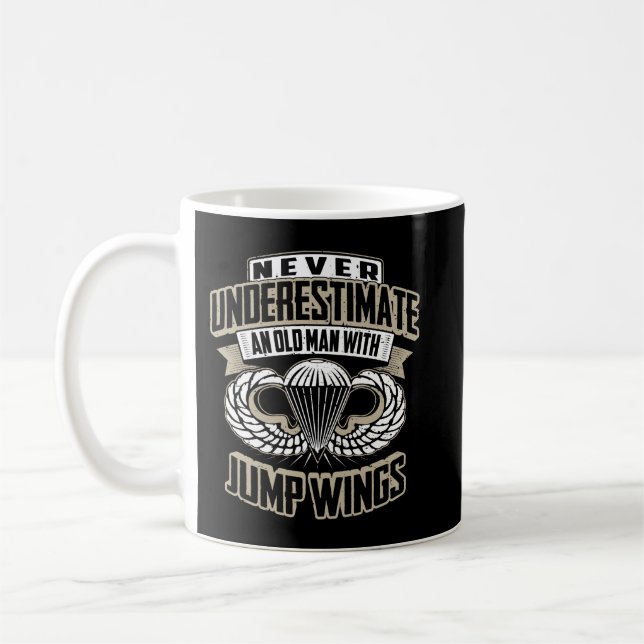 Never Underestimate An Old Man With Jump WingsMili Coffee Mug (Left)