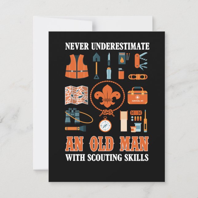 Never Underestimate An Old Man With Scouting Skill Thank You Card (Front)