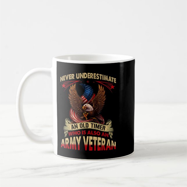 Never Underestimate An Old Timer Who Is Also An Ar Coffee Mug (Left)