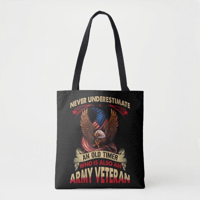 Never Underestimate An Old Timer Who Is Also An Ar Tote Bag (Front)
