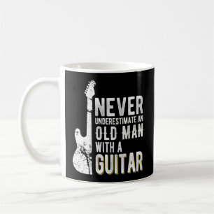 Never Underestimate An Old With A Guitar Guitarist Coffee Mug