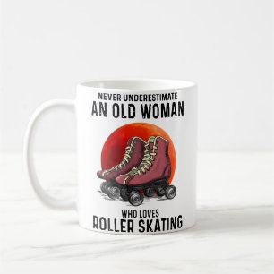 Never Underestimate An Old Woman Who Loves Roller Coffee Mug
