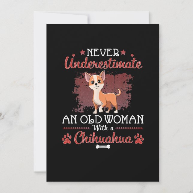 Never Underestimate An Old Woman With A Chihuahua Announcement (Front)