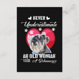 Never Underestimate an old woman with a schnauzer Enclosure Card