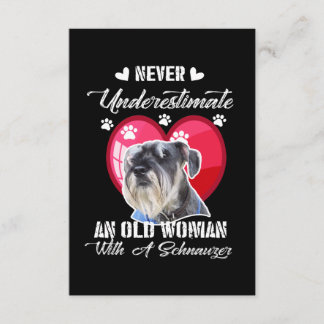 Never Underestimate an old woman with a schnauzer Enclosure Card