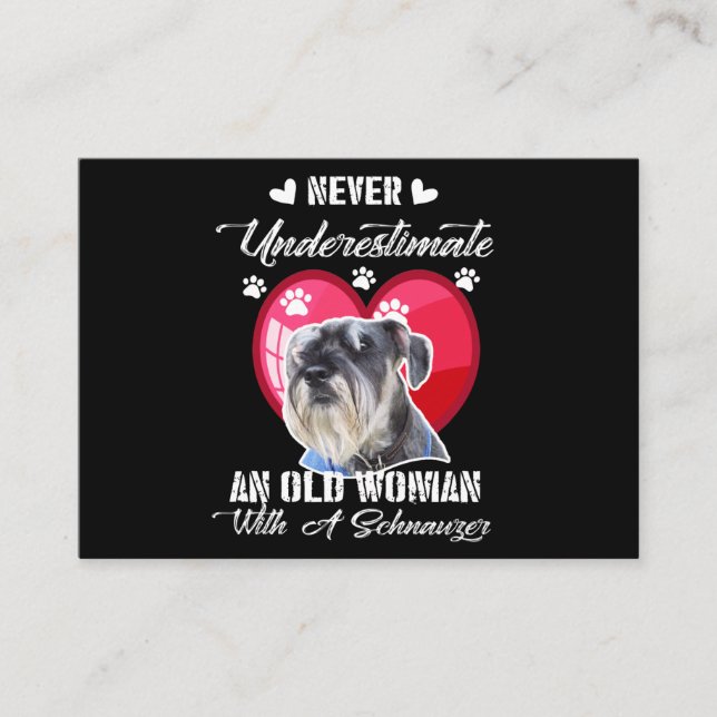 Never Underestimate an old woman with a schnauzer Enclosure Card (Front)