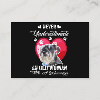 Never Underestimate an old woman with a schnauzer Enclosure Card