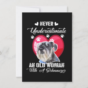 Never Underestimate an old woman with a schnauzer Invitation