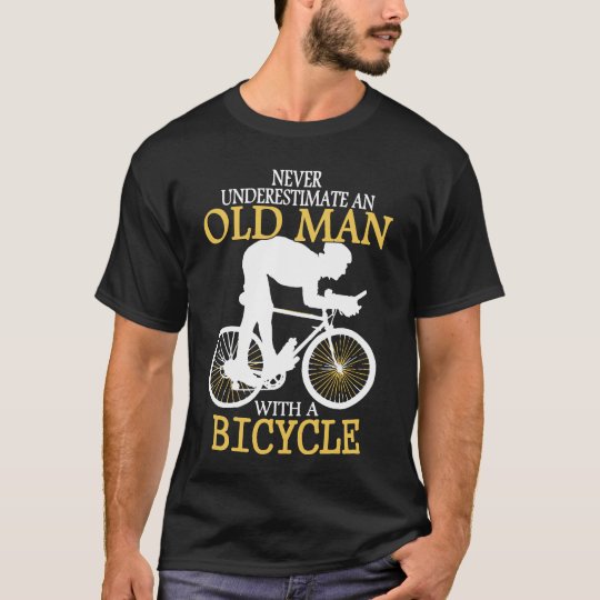 old man with a bicycle t shirt