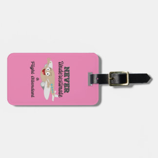 Never Underestimate FA Happy Plane - Lashes Luggage Tag