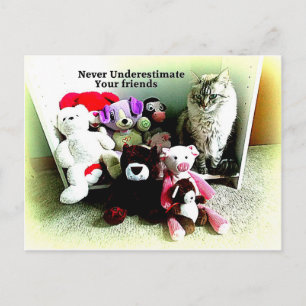 Never Underestimate Friends Postcard