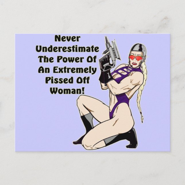 Never Underestimate Her T-shirts and Gifts Postcard (Front)
