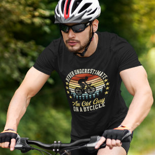 Never Underestimate old guy on a Bicycle Fun T-Shirt