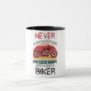 Never Underestimate Old Man Biker  Mug
