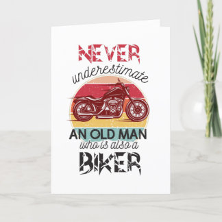 Never Underestimate Old Man Biker Thank You Card