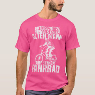 Never Underestimate Old Man On Bicycle Skeleton Dr T-Shirt