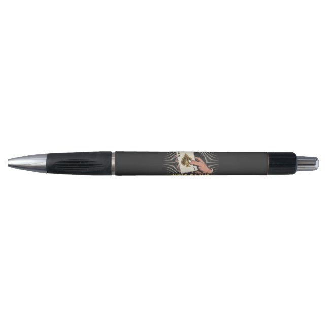 Never Underestimate Old Man Poker Card Pen (Front)
