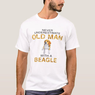 Never Underestimate Old Man With A Beagle Funny T-Shirt