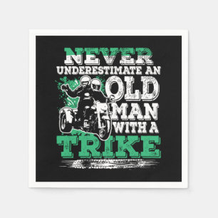 Never Underestimate Old Man With A Trike Napkin