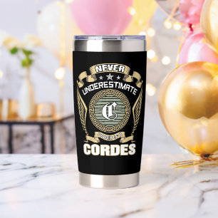 NEVER_UNDERESTIMATE_POWER_OF_A_CORDES INSULATED TUMBLER