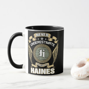 NEVER_UNDERESTIMATE_POWER_OF_A_HAINES MUG