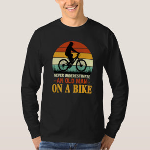 Never Underestimate Quote An Old Man On A Bicycle T-Shirt