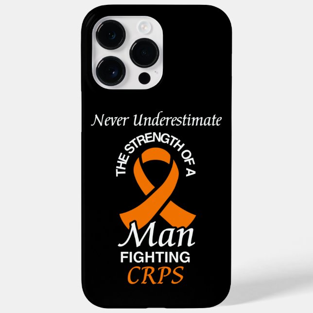 Never Underestimate/Ribbon/Man...CRPS Case-Mate iPhone Case (Back)
