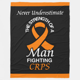 Never Underestimate/Ribbon/Man...CRPS Fleece Blank Blanket
