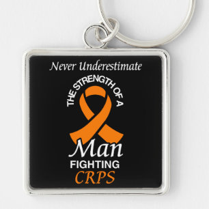 Never Underestimate/Ribbon/Man...CRPS Keychain