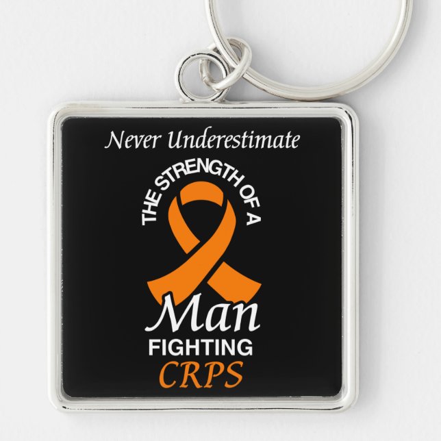 Never Underestimate/Ribbon/Man...CRPS Keychain (Front)