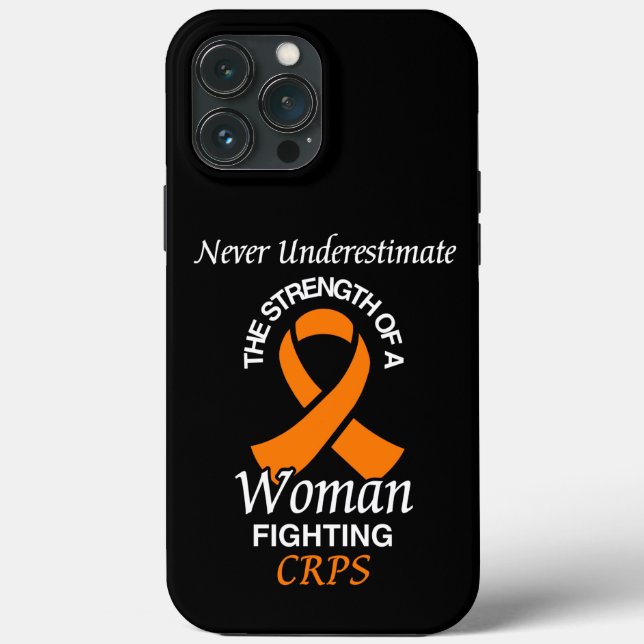 Never Underestimate/Ribbon/Woman...CRPS Case-Mate iPhone Case (Back)