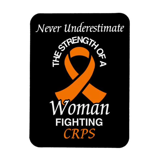 Never Underestimate/Ribbon/Woman...CRPS Magnet (Vertical)